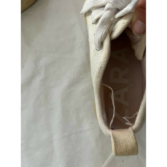 Zara Trafaluc Women's Shoes Sneakers High White Lace Up Size 36 - Picture 6 of 12